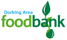 Dorking Area Foodbank logo linking to the Dorking Area Foodbank website in a new window.
