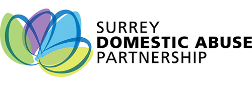 Surrey Domestic Abuse Partners logo linking to the Surrey Domestic Abuse Partners website in a new window.