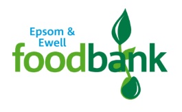 Epsom and Ewell Area Foodbank logo linking to the Epsom and Ewell Area Foodbank website in a new window.
