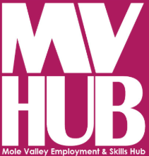 Mole Valley Employment and Skills Hub logo linking to the Mole Valley Employment and Skills Hub website in a new window.