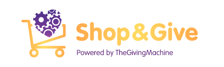 Shop and Give logo linking to our Shop and Give website page in a new window.